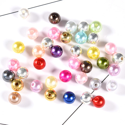 Perles rondes en plastique ABS avec trous